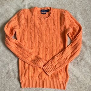 Polo by Ralph Lauren Women's Vibrant Orange Cashmere Crewneck Sweater